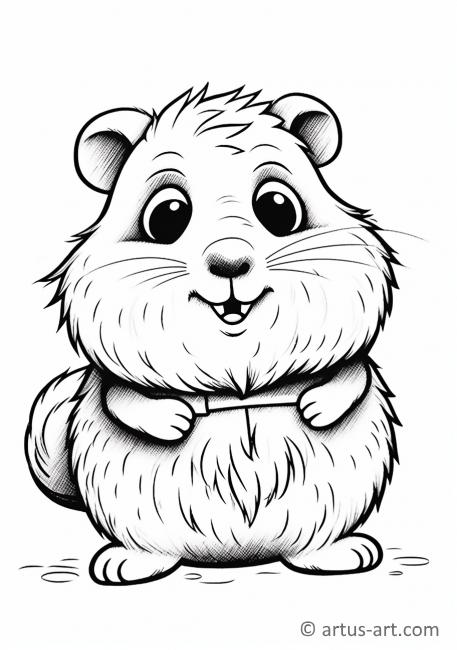 Cute Lemming Coloring Page For Kids